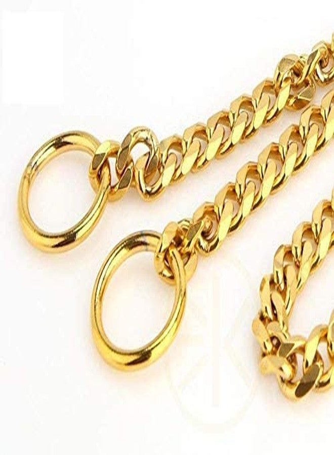 PET FUN Heavy Duty Choke Chain Dog Collar - 4mm Steel Training Collar with 360° Swivel | Durable Brass-Finish Links for All Medium & Large Breeds | (Width 4 MM - Length -24.INCH) - Image 3